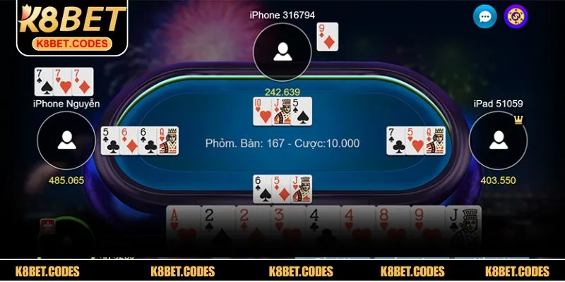 Bài phỏm online game săn thưởng hấp dẫn tại K8BET 